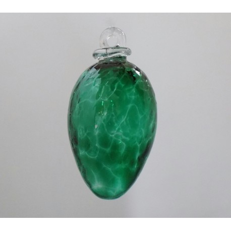 Vajíčko z hutního skla zelené VII. 8 cm