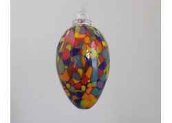 Vajíčko z hutního skla barevné VI. 8 cm