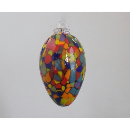 Vajíčko z hutního skla barevné VI. 8 cm