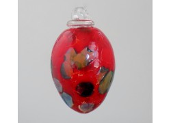 Vajíčko z hutního skla červené  I. 8 cm