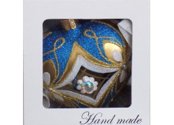 Christmas ornament, heart blown into a mold 10 cm, light blue www.sklenenevyrobky.cz