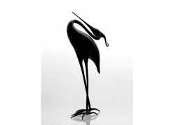 Black heron made of glass www.sklenenevyrobky.cz