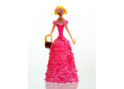 Figur - Dame mit Korb, im rosafarbenen Kleid www.sklenenevyrobky.cz