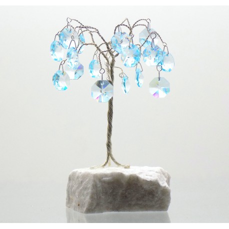 Happiness tree with crystal trimmings, aquamarine www.sklenenevyrobky.cz