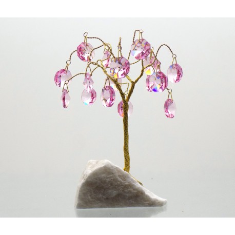 Happiness tree with crystal trimmings, pink www.sklenenevyrobky.cz 