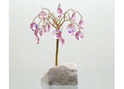 Happiness tree with crystal trimmings, pink www.sklenenevyrobky.cz 