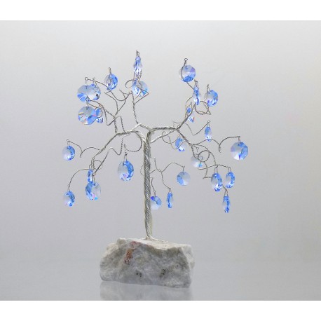 Happiness tree with crystal trimmings, light blue www.sklenenevyrobky.cz 