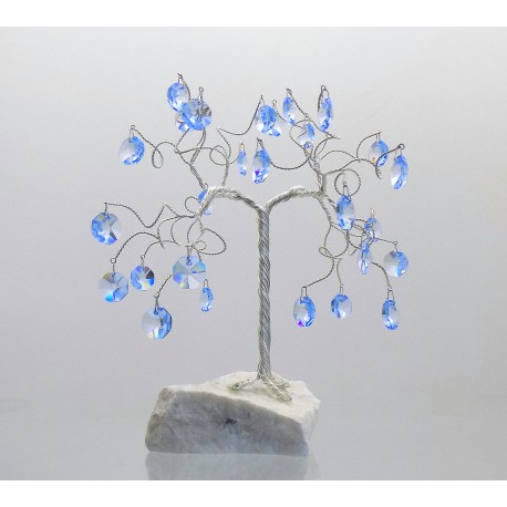 Happiness tree with crystal trimmings, light blue www.sklenenevyrobky.cz 