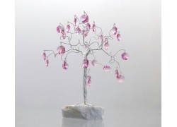 Happiness tree with crystal rose trimmings www.sklenenevyrobky.cz