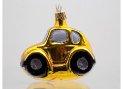 Christmas ornament car vw beetle in golden decor 2037 www.sklenenevyrobky.cz