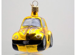 Christmas ornament car vw beetle in golden decor 2037 www.sklenenevyrobky.cz