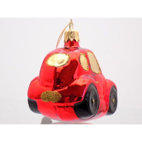 Christmas ornament car vw beetle in red decor 5019 www.sklenenevyrobky.cz