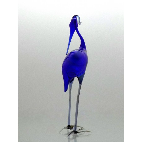 Blue heron from glass www.sklenenevyrobky.cz