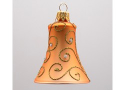 Christmas ornament bell, golden decor www.sklenenevyrobky.cz