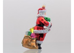 Christmas ornament Santa Claus with bag of gifts www.sklenenevyrobky.cz