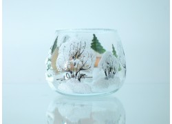 Weihnachtskerzenhalter auf einer Kerze, aus klarem Glas www.sklenenevyrobky.cz