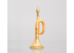 Christmas ornament trumpet in gold matt decor www.sklenenevyrobky.cz