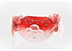 Christmas candlestick - in the shape of a red candy www.sklenenevyrobky.cz