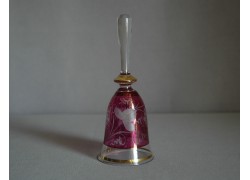 Glass bell, purple with grape decoration www.sklenenevyrobky.cz