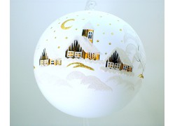 Weihnachtsbälle, 18 cm, weiß, aus Glas www.sklenenevyrobky.cz