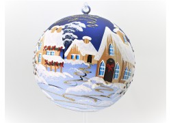 Christmas balls, 20cm, blue, with Christmas decor www.sklenenevyrobky.cz