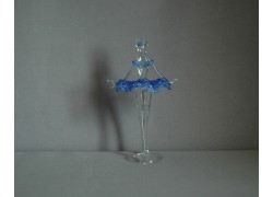 Figur-Tänzer-Ballerinas im blauen Kleid, klares Glas www.sklenenevyrobky.cz