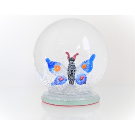 Snow globe 8cm - butterfly www.sklenenevyrobky.cz