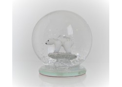 Sněžící koule 8cm - lední medvěd www.sklenenevyrobky.cz