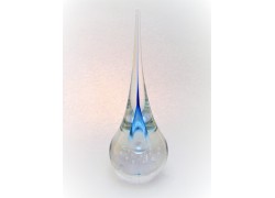 Briefbeschwerer aus Glas - ein Wassertropfen in Blau www.sklenenevyrobky.cz
