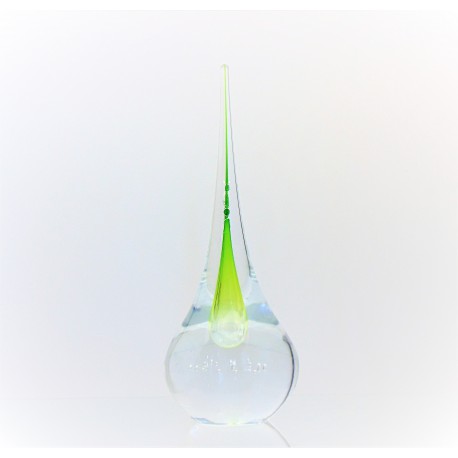 Glass paperweight - a drop of water in green www.sklenenevyrobky.cz