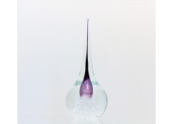 Briefbeschwerer aus Glas - Wassertropfen, violetter Farbton www.sklenenevyrobky.cz