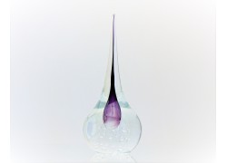 Briefbeschwerer aus Glas - Wassertropfen, violetter Farbton www.sklenenevyrobky.cz