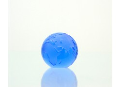Glass Glob paperweight 50 mm blue www.sklenenevyrobky.cz