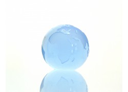 Glass Glob paperweight 60 mm water blue www.sklenenevyrobky.cz