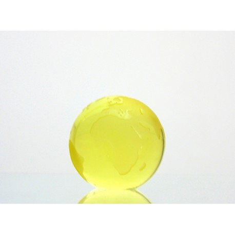 Glass Globe paperweight 60 mm citrin www.sklenenevyrobky.cz