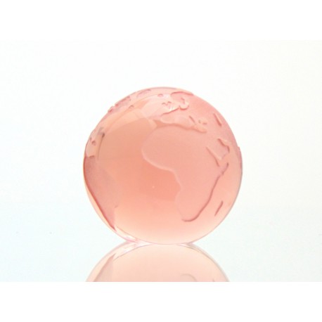 Glass Glob paperweight 80 mm pink www.sklenenevyrobky.cz