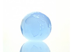 Glass Glob paperweight 80 mm water blue www.sklenenevyrobky.cz