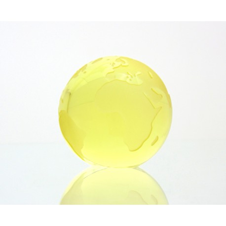 Glass Globe paperweight 80 mm citrin www.sklenenevyrobky.cz