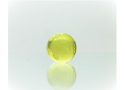 Glass Glob paperweight 35mm citrin www.sklenenevyrobky.cz