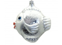 Christmas ornament fish carp in light blue decor www.sklenenevyrobky.cz