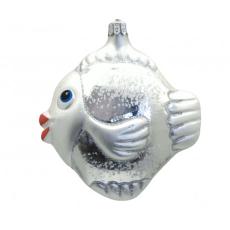 Christmas ornament fish carp in light blue decor www.sklenenevyrobky.cz
