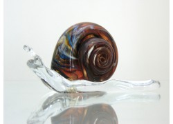 Snail from glass, decoration - paperweight 11cmx5.5cm www.sklenenevyrobky.cz