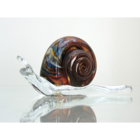 Snail from glass, decoration - paperweight 11cmx5.5cm www.sklenenevyrobky.cz