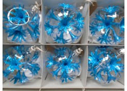 Weihnachtssatz Glasschmuck, Bälle 8 cm, 6 stücke, blaue lilien www.sklenenevyrobky.cz