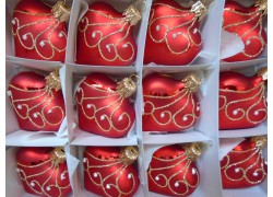 Christmas Ornament Heart set of 12 pcs 12ks www.sklenenevyrobky.cz
