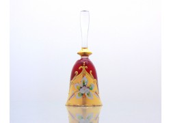 Glass bell, ruby color and golden decor. www.sklenenevyrobky.cz