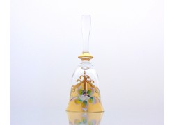Glass bell, clear and golden decor www.sklenenevyrobky.cz