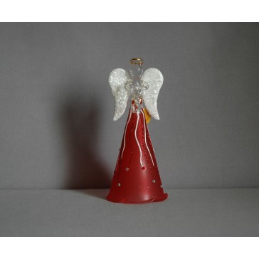 Glass angel red, white wings www.sklenenevyrobky.cz 