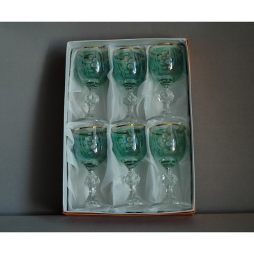 Aperitif glass, 6 pcs, in green  www.sklenenevyrobky.cz