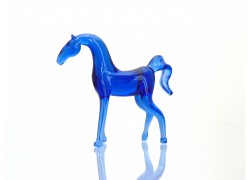 Blue horse from glass www.sklenenevyrobky.cz